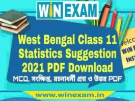 West Bengal Class 11 Statistics Suggestion 2021 PDF Download West Bengal Class 11 Statistics Suggestion 2021 PDF Download