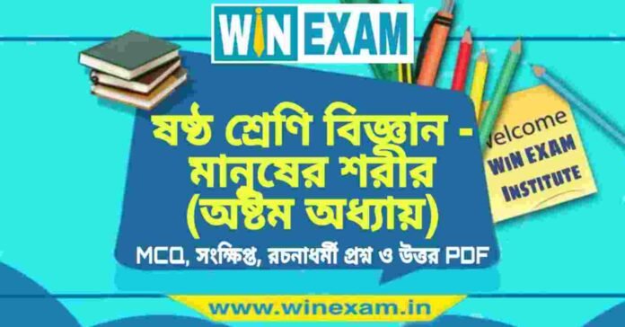 ষষ্ঠ শ্রেণি বিজ্ঞান - মানুষের শরীর (অষ্টম অধ্যায়) প্রশ্ন উত্তর | Class 6th Science PDF